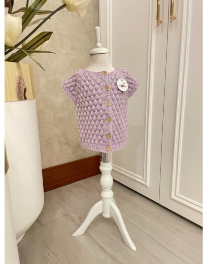 BABY WAISCOAT CARDIGAN DRESS SET 0-6 MONTH